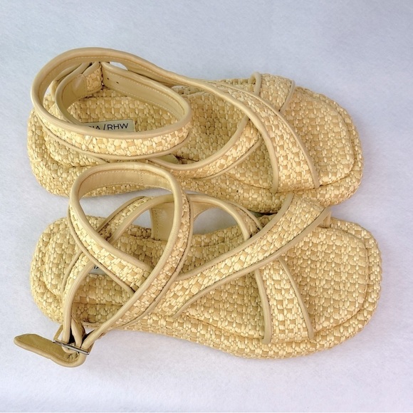 BRAND NEW GIA BORGHINI  x RHW Rosie Ankle Strap Sandal - Natural Raffia … - Picture 5 of 10